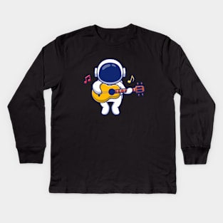 Astronaut And Music Kids Long Sleeve T-Shirt